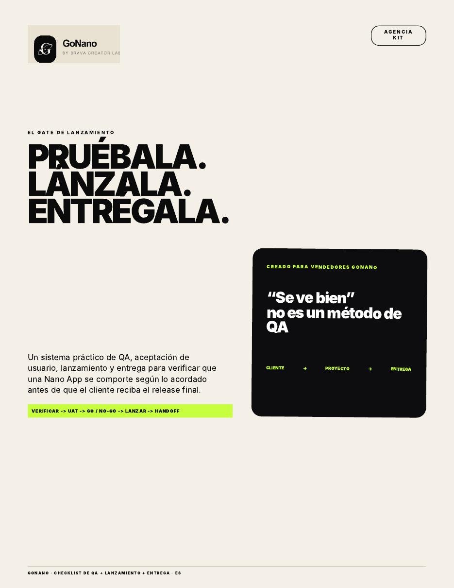 QA + Lanzamiento