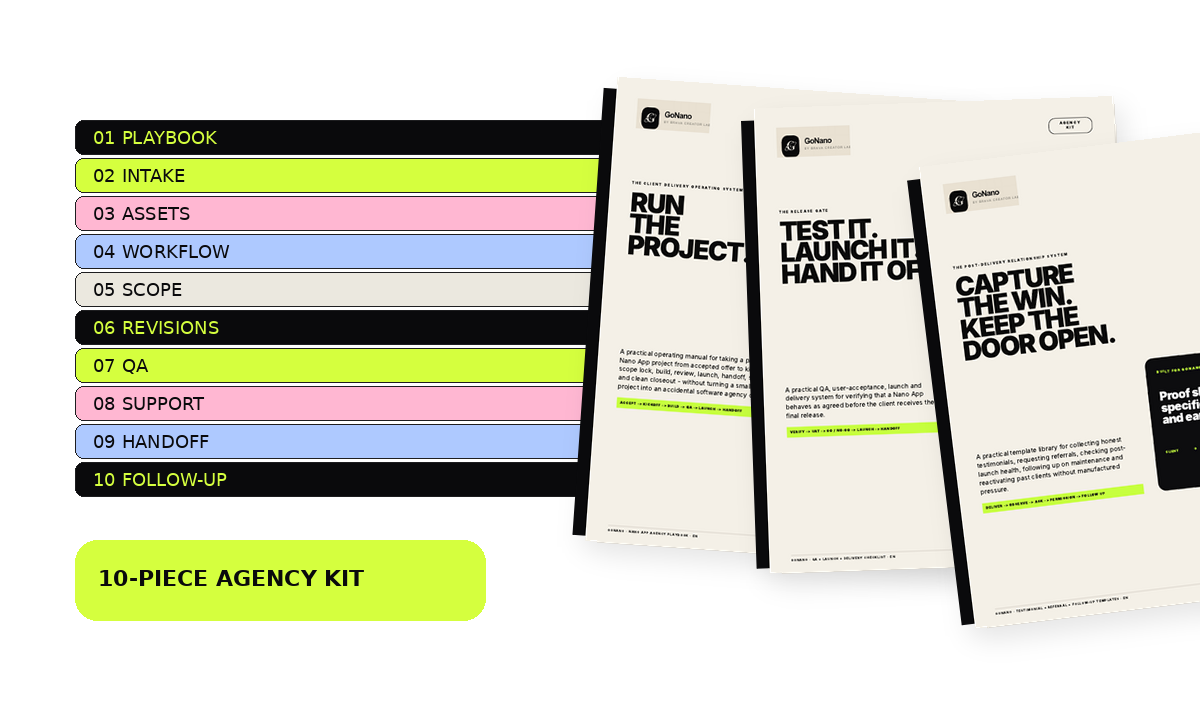 Agency Kit ten-piece manual and template bundle