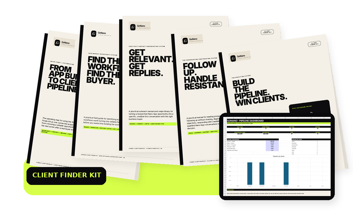 Client Finder Kit manuals and lead tracker